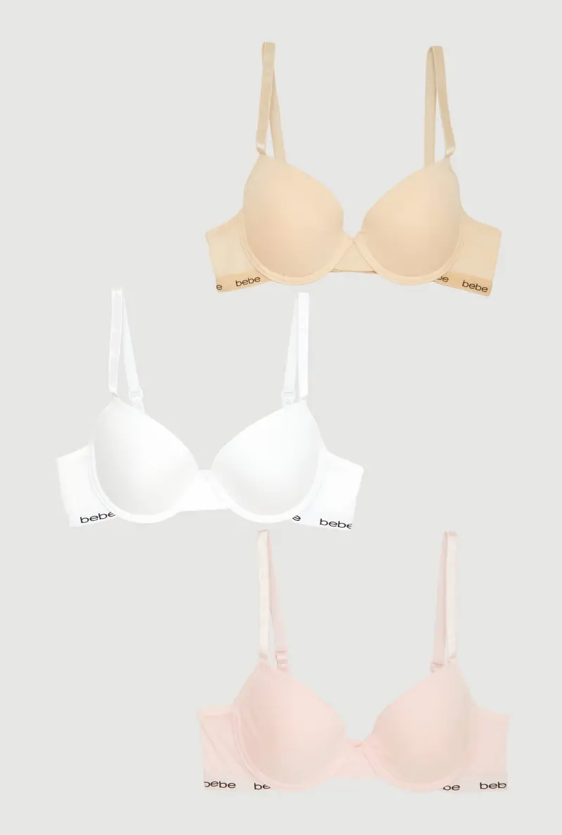Adjustable Strap Underwire Bras For Girls – 3-Pack Structured Comfort 1