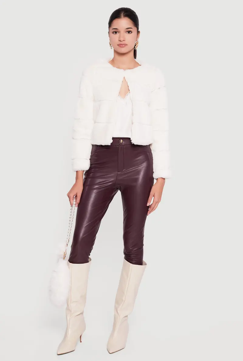 Almost Famous Faux Fur Trimmed Outerwear Jacket 1