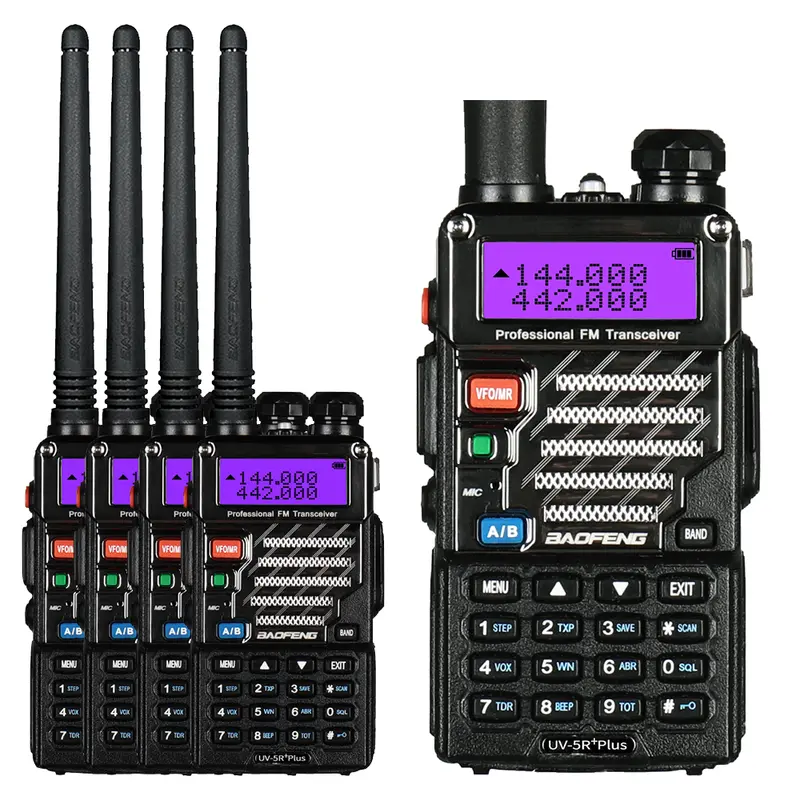 Baofeng Uv-5R Plus 5-Pack Dual-Band Radios: 4W/1W Output, 128 Channels & Built-In Flashlight 1