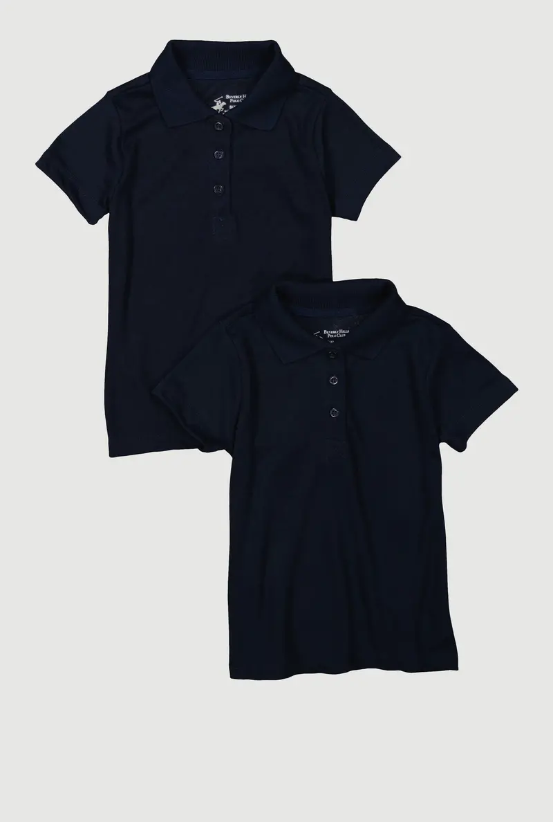Beverly Hills Polo Club Girls' Polo Shirts (2-Pack) – Sizes 4–6X 1