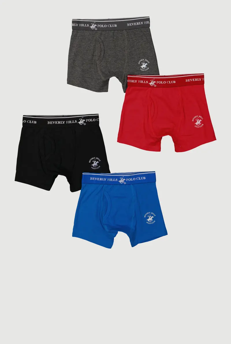 Boys' Beverly Hills Polo Club Cotton Boxer Briefs – 4-Pack 1