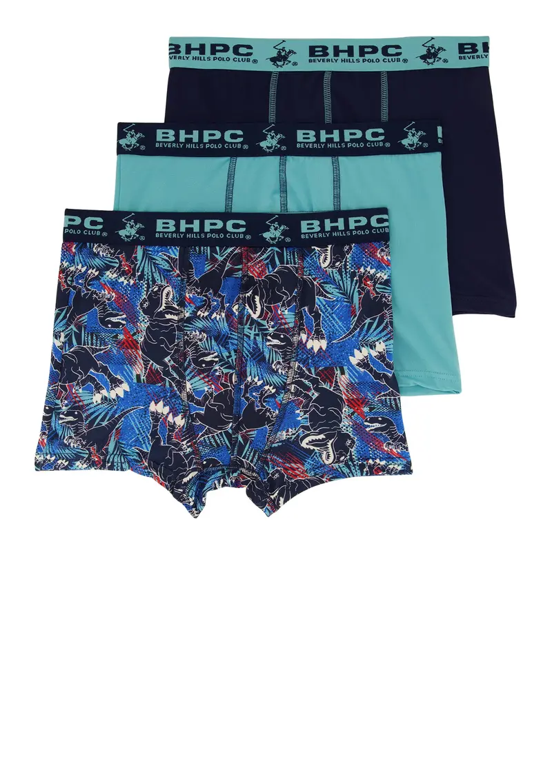 Boys' Dinosaur Print Boxer Briefs – 3-Pack Playful Design 1