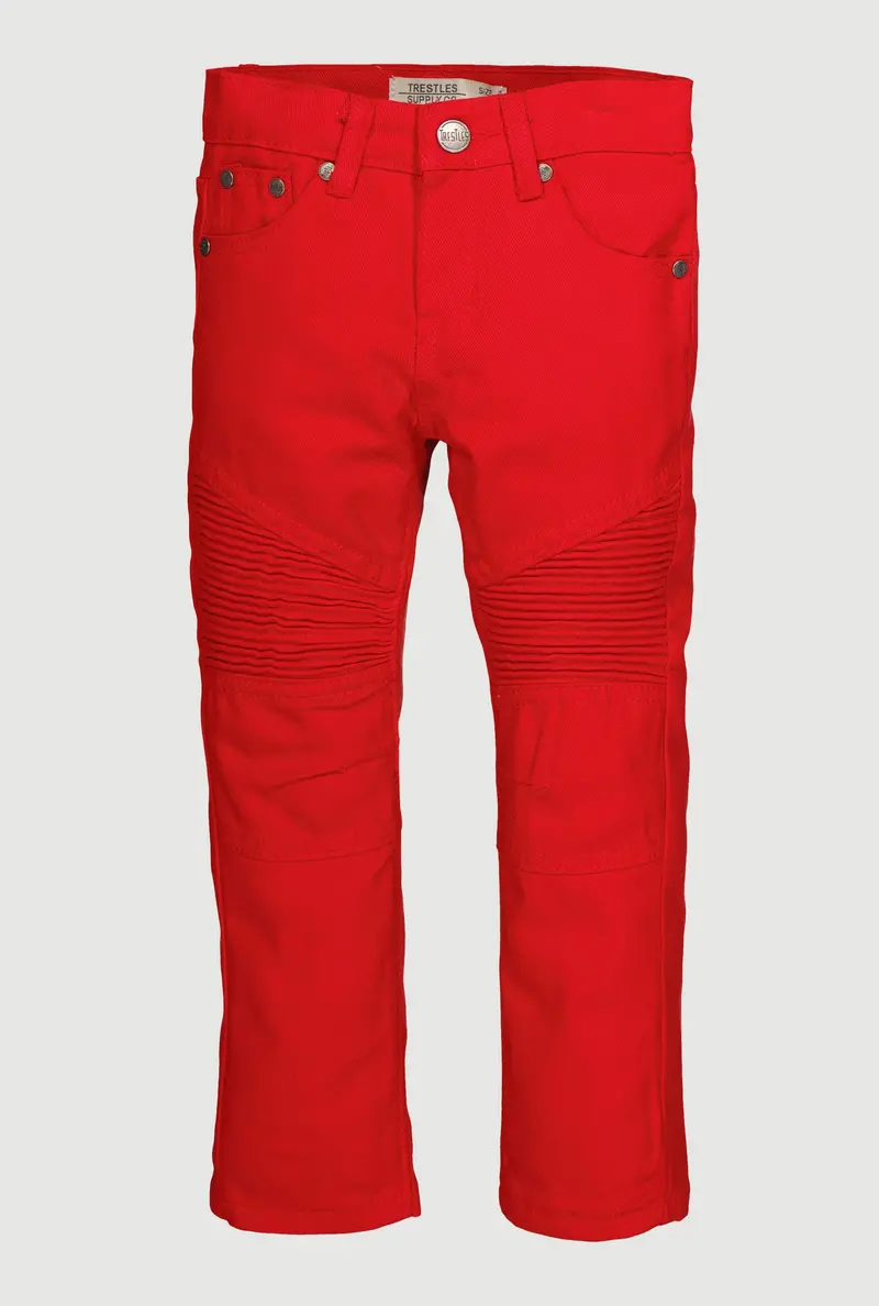 Boys Mid-Rise Straight-Leg Moto Jeans 1