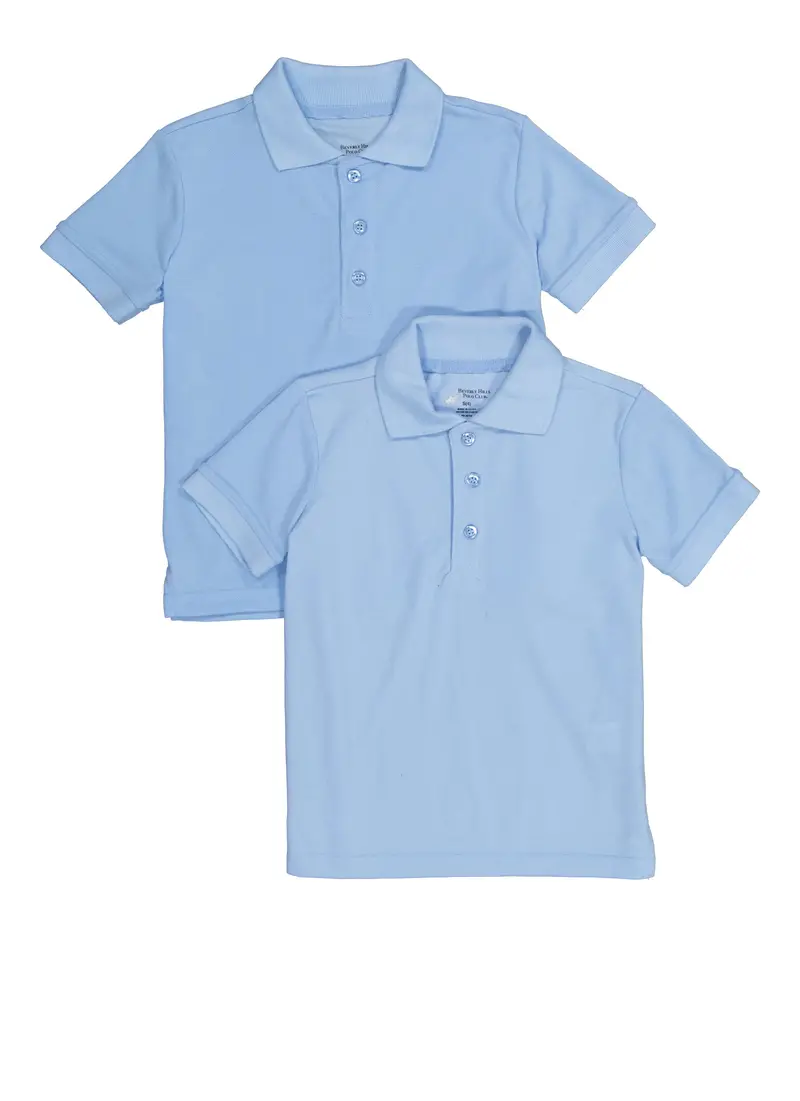 Boys' Pique Polo Shirts (2-Pack), Sizes 4–7 1
