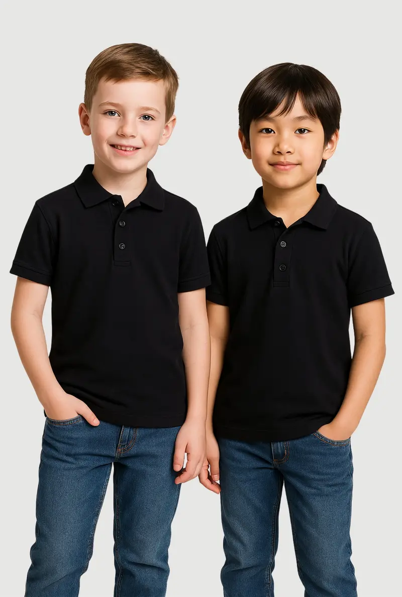 Boys' Short-Sleeve Polo Shirts (2-Pack), Sizes 4–7 1