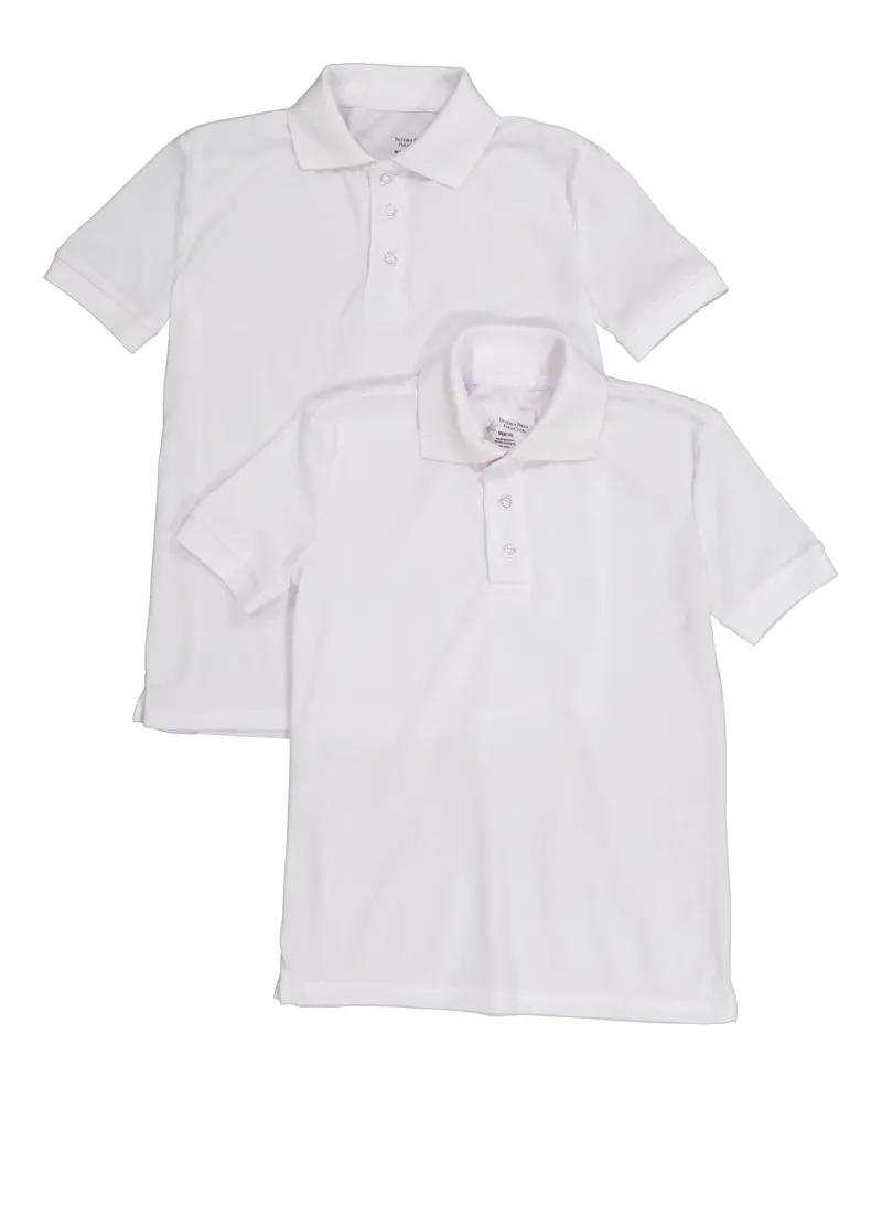Boys' Solid Pique Polo Shirts (2-Pack), Sizes 8–16 1