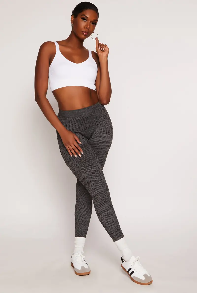 Buttery-Smooth Seamless Ribbed Knit Leggings 1
