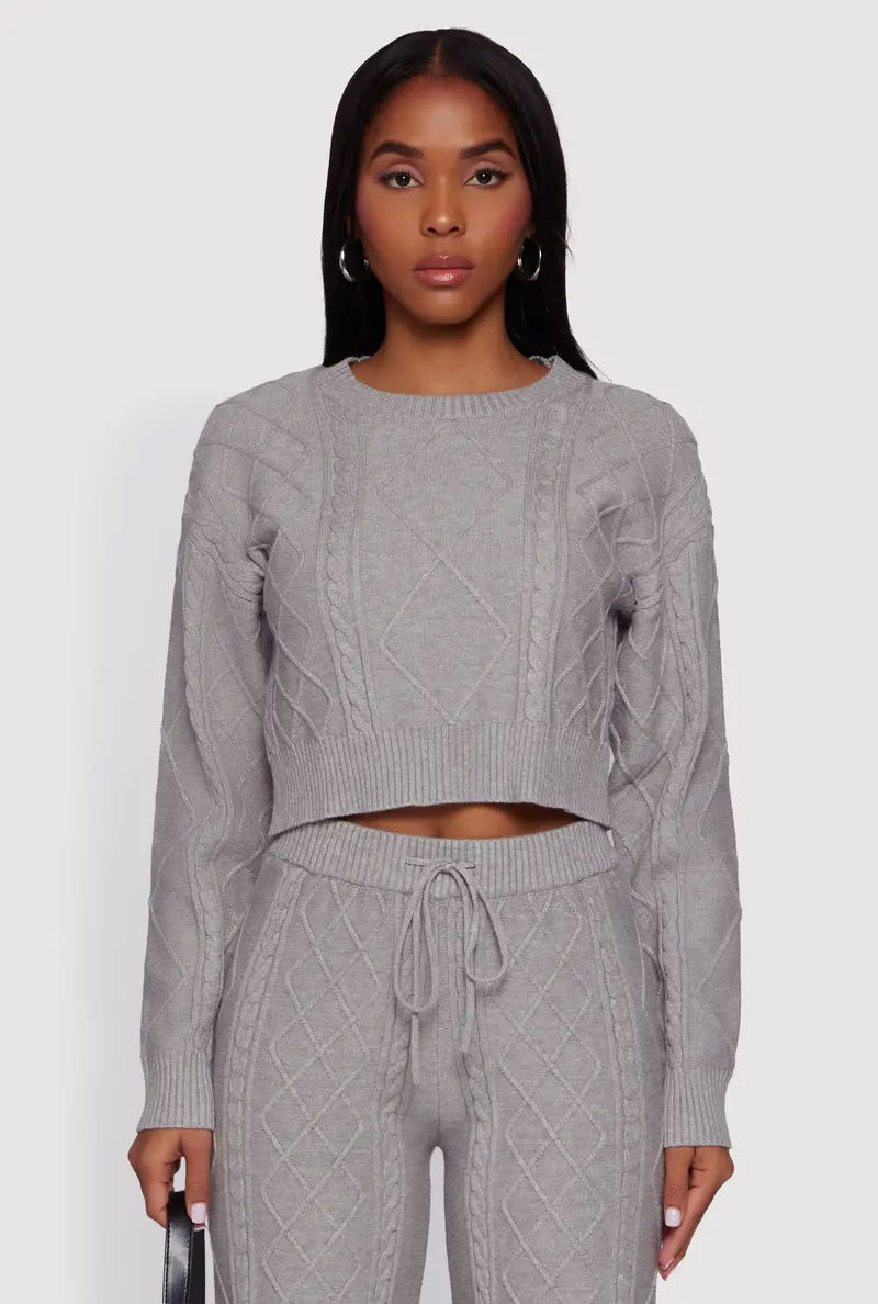 Cable Knit Cropped Pullover 1