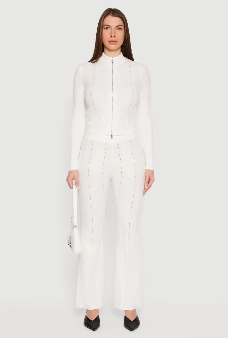 Cable Knit Flare Pants – Pull-On Style 1