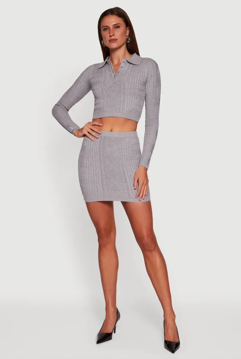 Cable Knit Mini Skirt 1