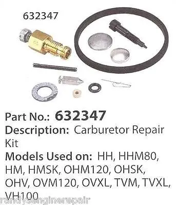 Carburetor Rebuild Kit For Tecumseh 632347/632622 — Compatible With Hm70, Hm80, Hm90, Hm100 Engines 1