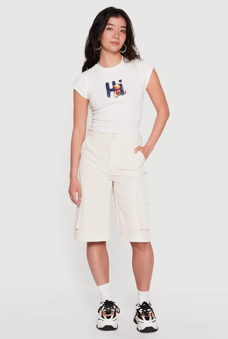 Cargo-Cut High-Waisted Bermuda Shorts For Everyday Style 1