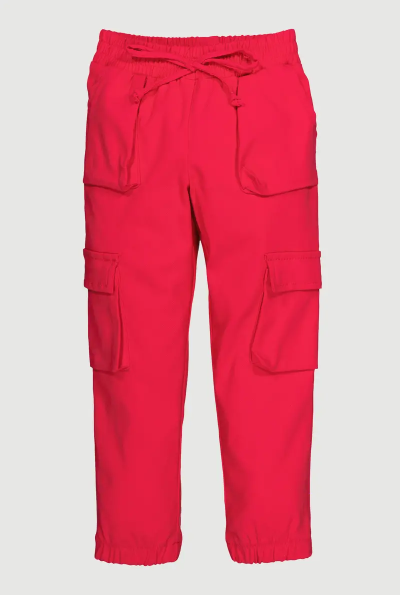 Cargo-Pocket Hyperstretch Joggers For Little Girls 1