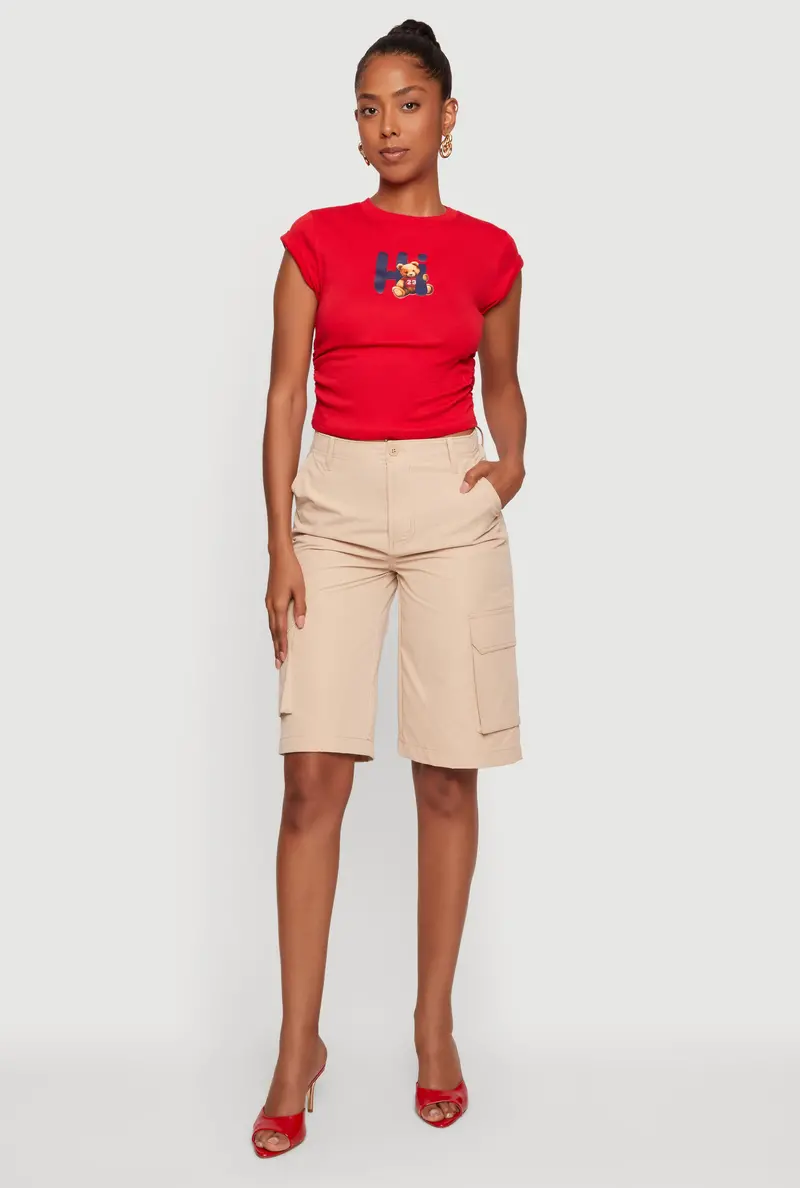Cargo-Style Bermuda Shorts – High-Waisted Fit 1