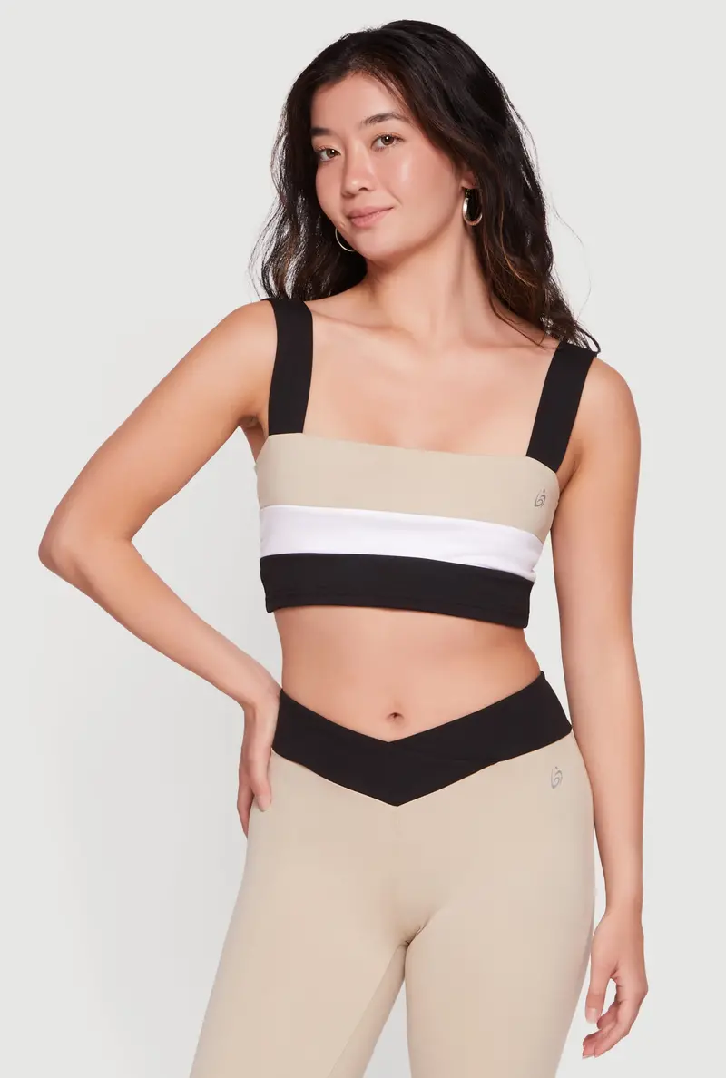 Cropped Active Top With Geometric Color Blocking – Lightweight & Supportive 1
