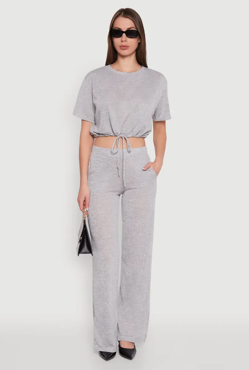 Daisy Brushed Knit Straight-Leg Trousers 1