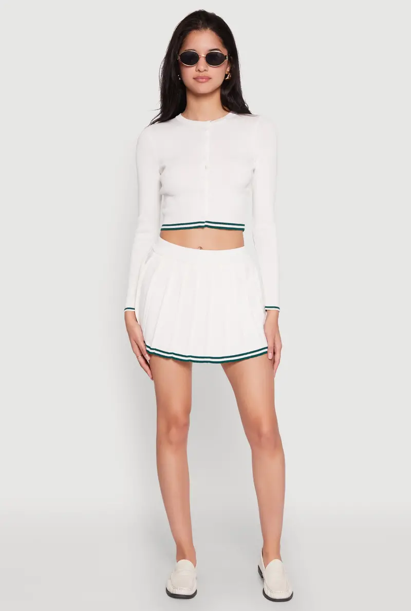 Daisy-Print Pleated Varsity Skort 1