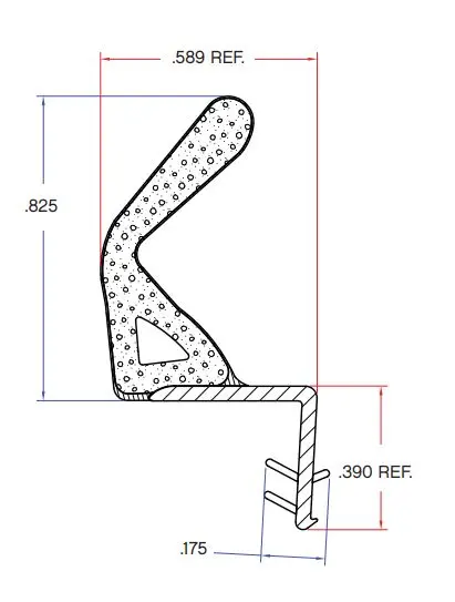 E-Lon Compression Seal Weatherstrip – .825" Thickness, Series 12604 (826 New Style) 1
