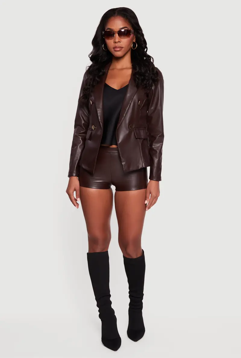 Faux Leather Micro Mini Shorts 1