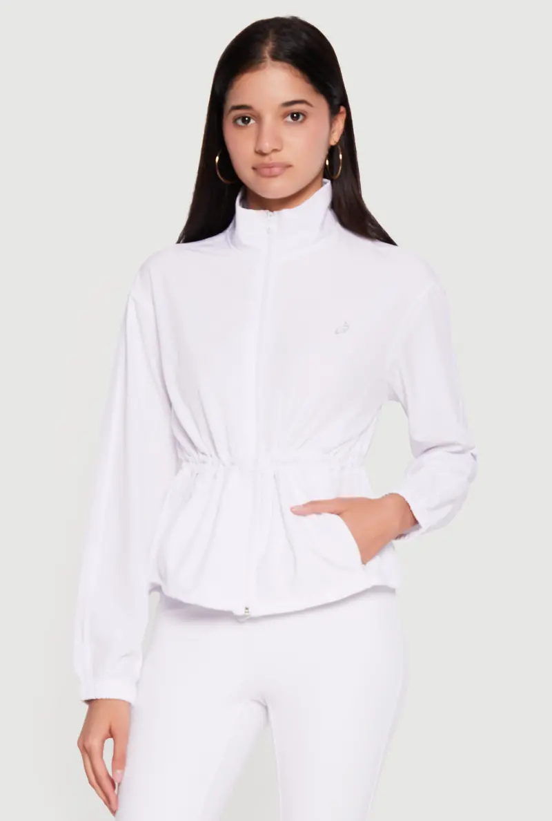 Fitted Sweatshirt – Mock Neck, Shaped Waist, Functional Zip 1