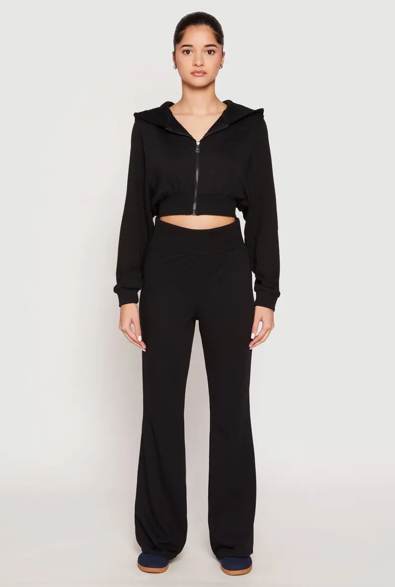 Flared Sweatpants With Elastic Waistband 1