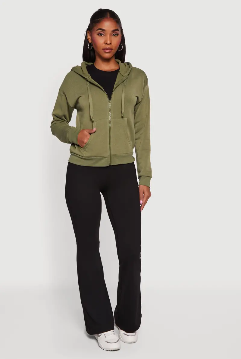 Fleece-Lined Zip-Front Hooded Sweatshirt 1