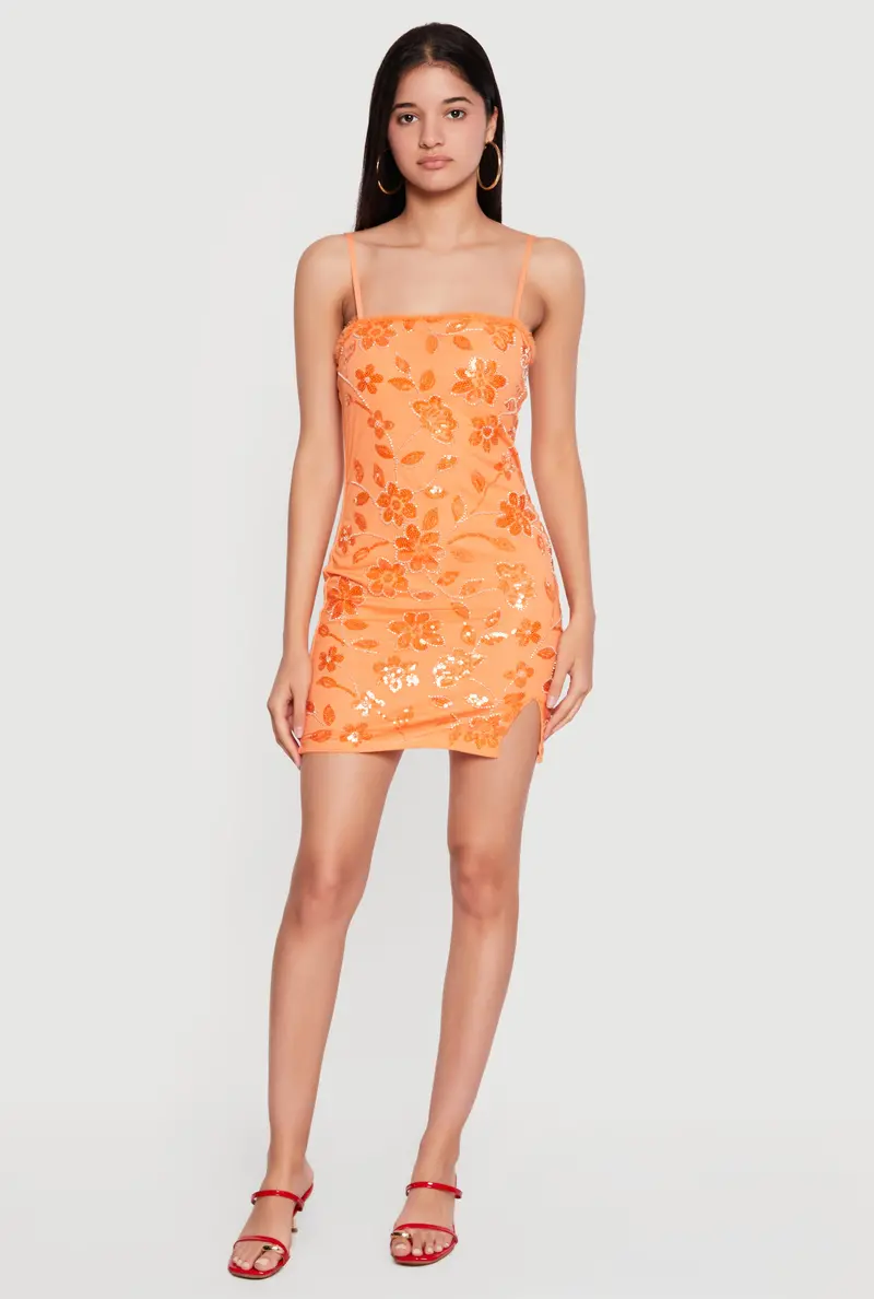 Floral Sequin Camisole Mini Dress By Almost Famous 1