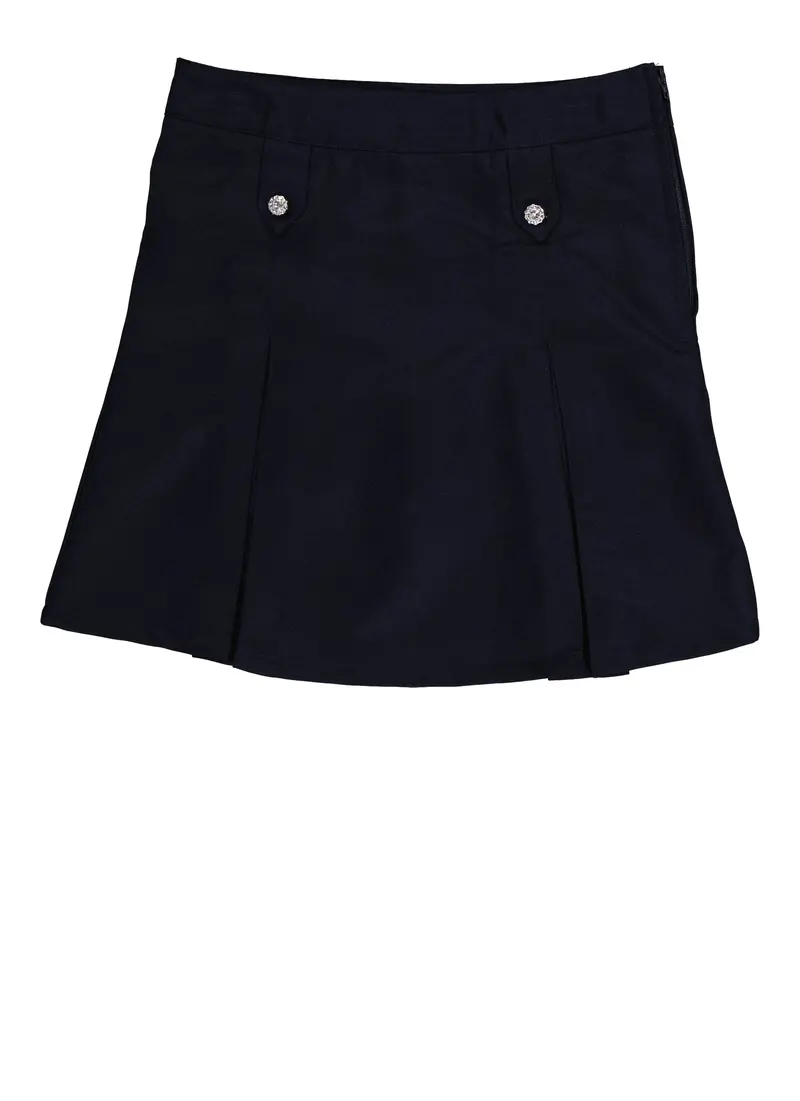 French Toast Girls' Rhinestone-Accent Pleated Skort (Ages 7–14) 1