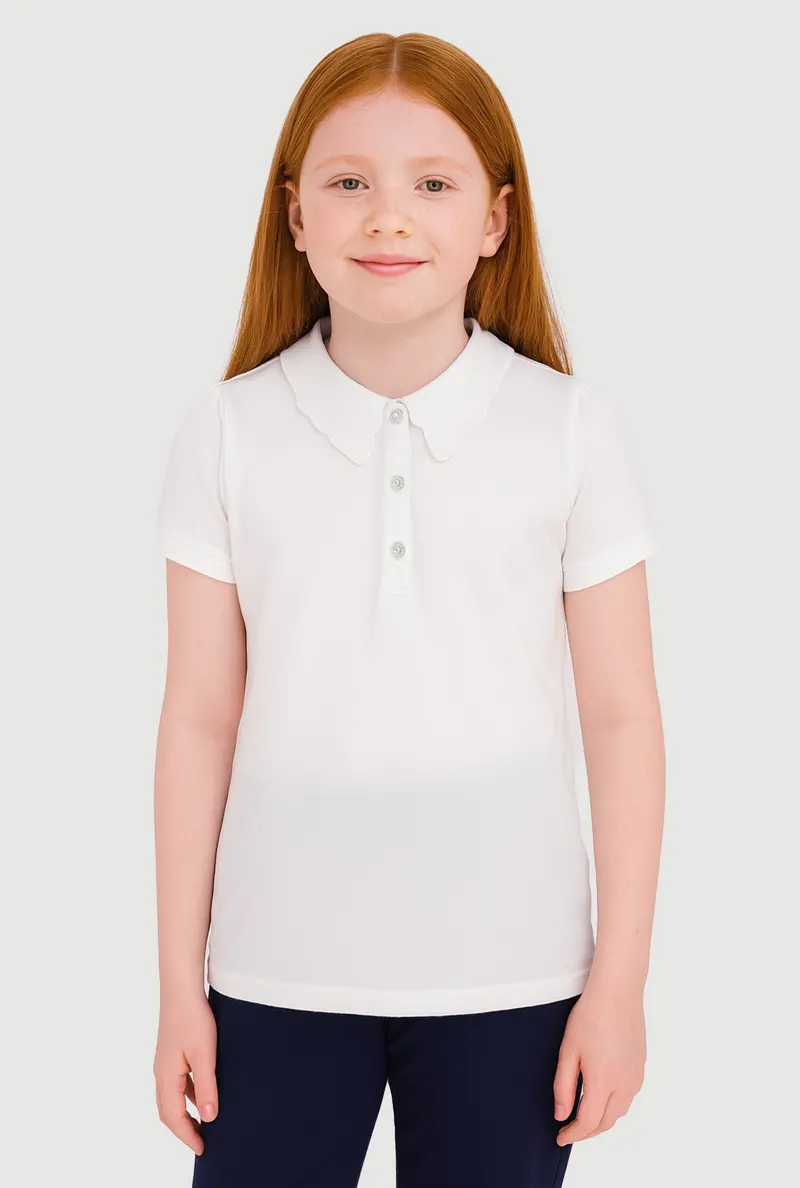 French Toast Girls' Rhinestone-Embellished Polo Shirt – Sizes 7–16 1