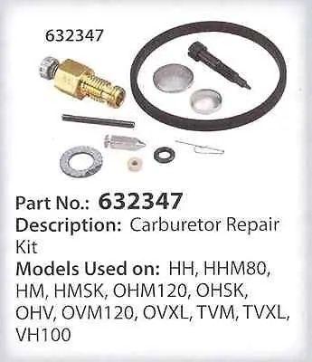 Genuine Tecumseh 632347 Carburetor Rebuild Kit – For Small Engine Applications 1