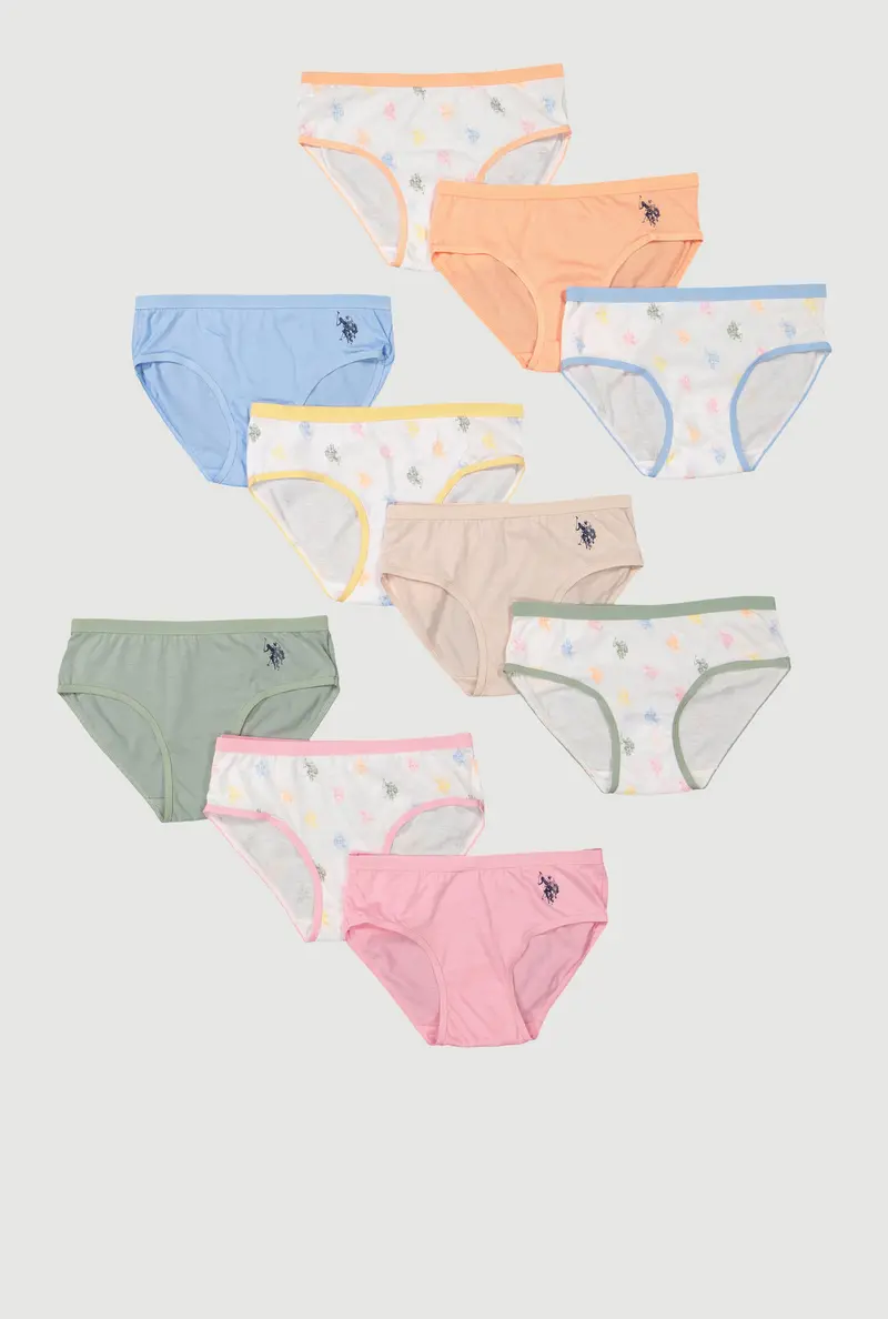 Girls' Beverly Hills Polo Club Print Underwear – 10-Piece Set 1