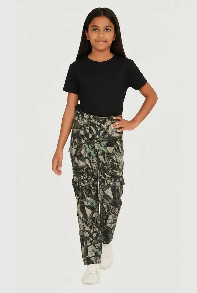 Girls' Hunter Camo Twill Utility Pants 1