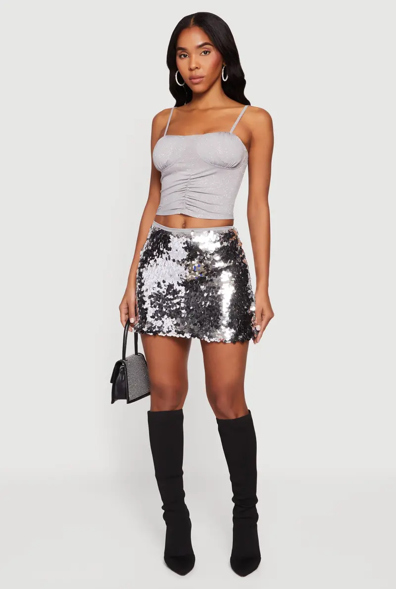 Glitter-Front Cropped Camisole 1