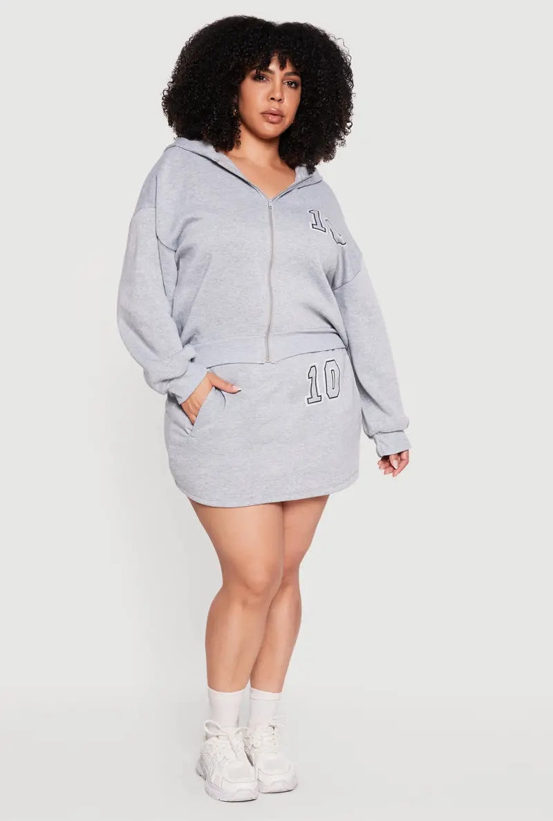 Graphic-Fleece Skirt With Hidden Shorts – Plus Size 1