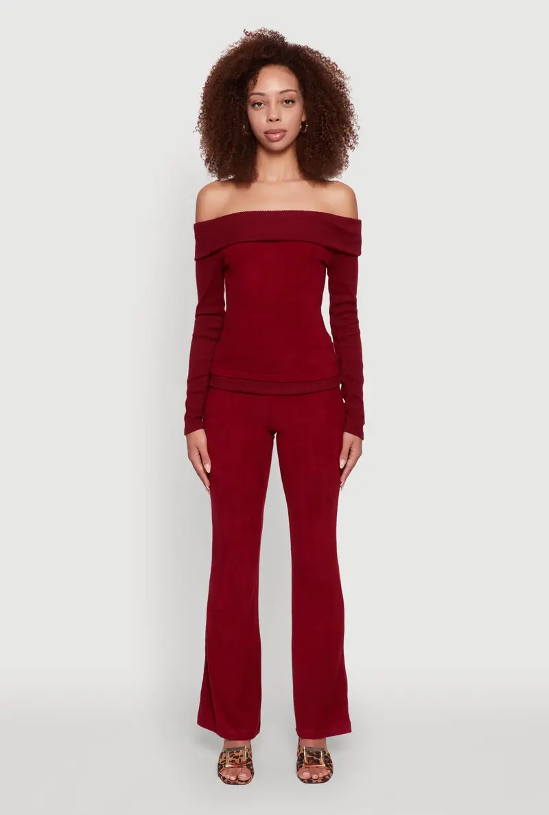 Haute Monde High-Waisted Flared Trousers 1