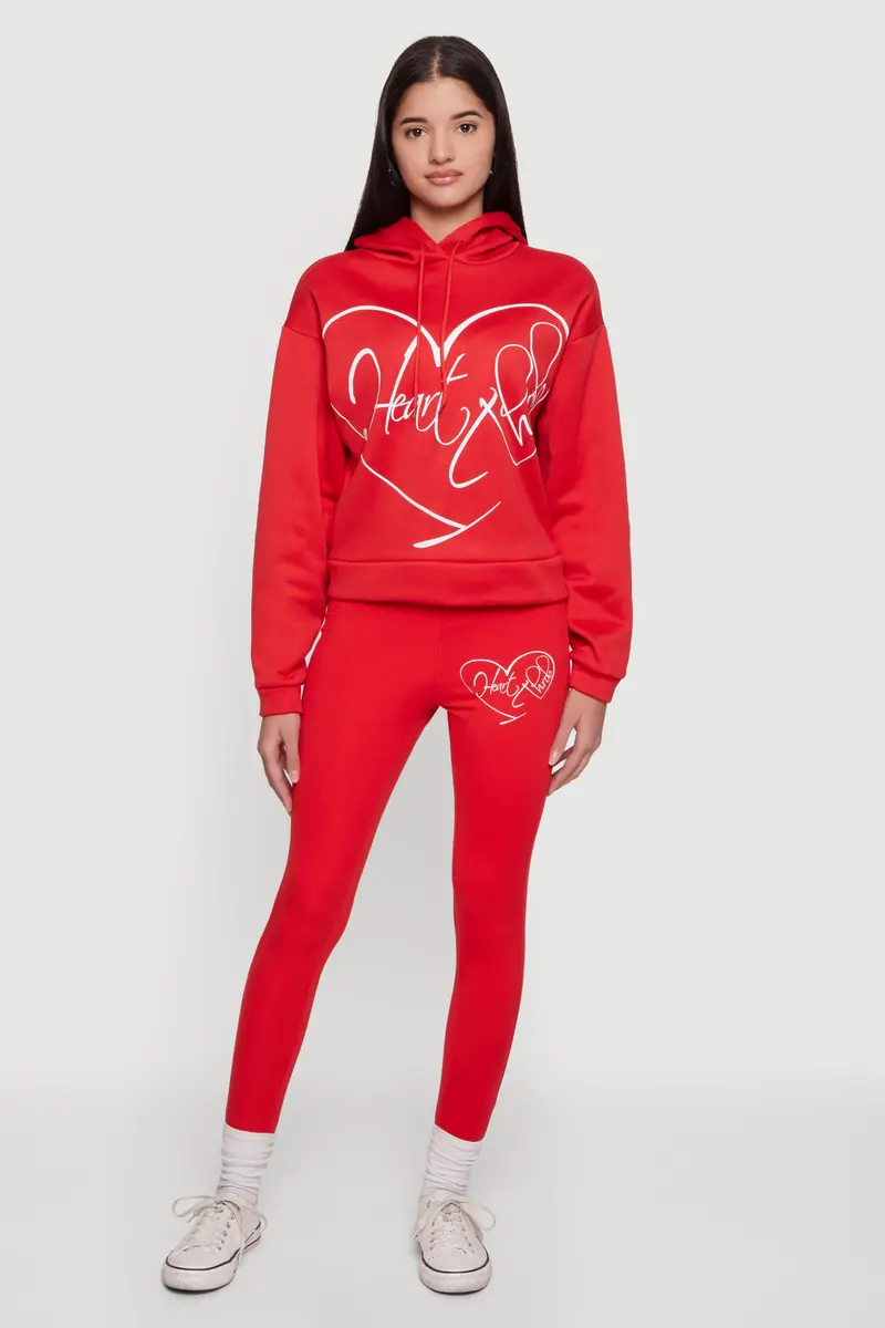 Heart-Throb Graphic Leggings With High-Waisted Fit 1