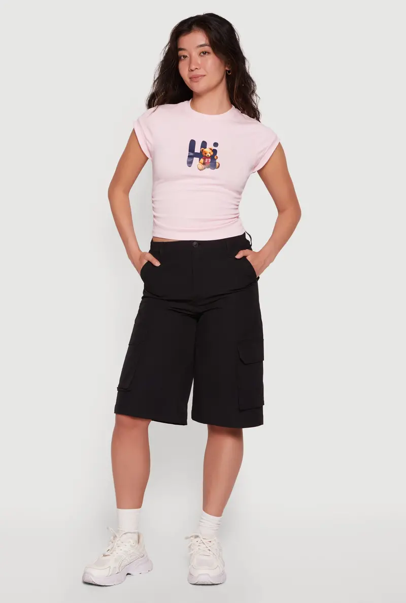 High-Waisted Cargo Bermuda Shorts – Modern Fit 1