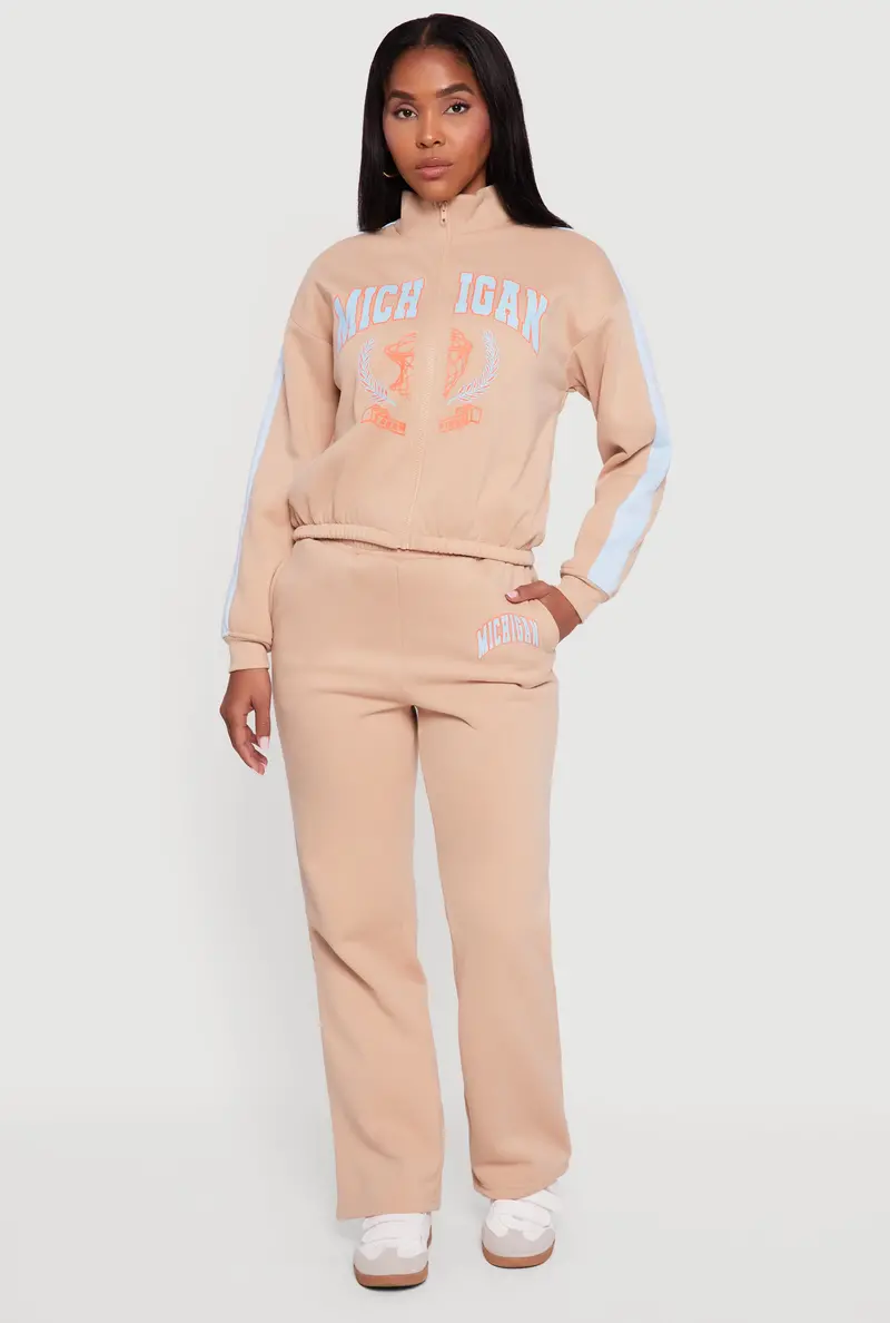 High-Waisted Graphic Sweatpants – Destination-Themed Lounge Wear 1