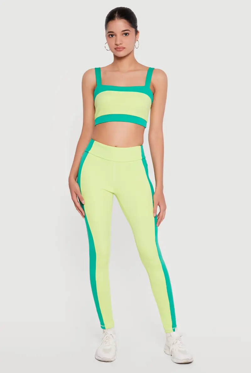 High-Waisted Leggings Featuring Contrast Side Trims – Modern Activewear 1