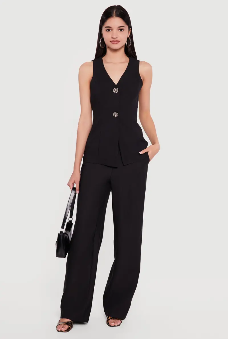 High-Waisted Trousers Crafted From Crepe Knit 1