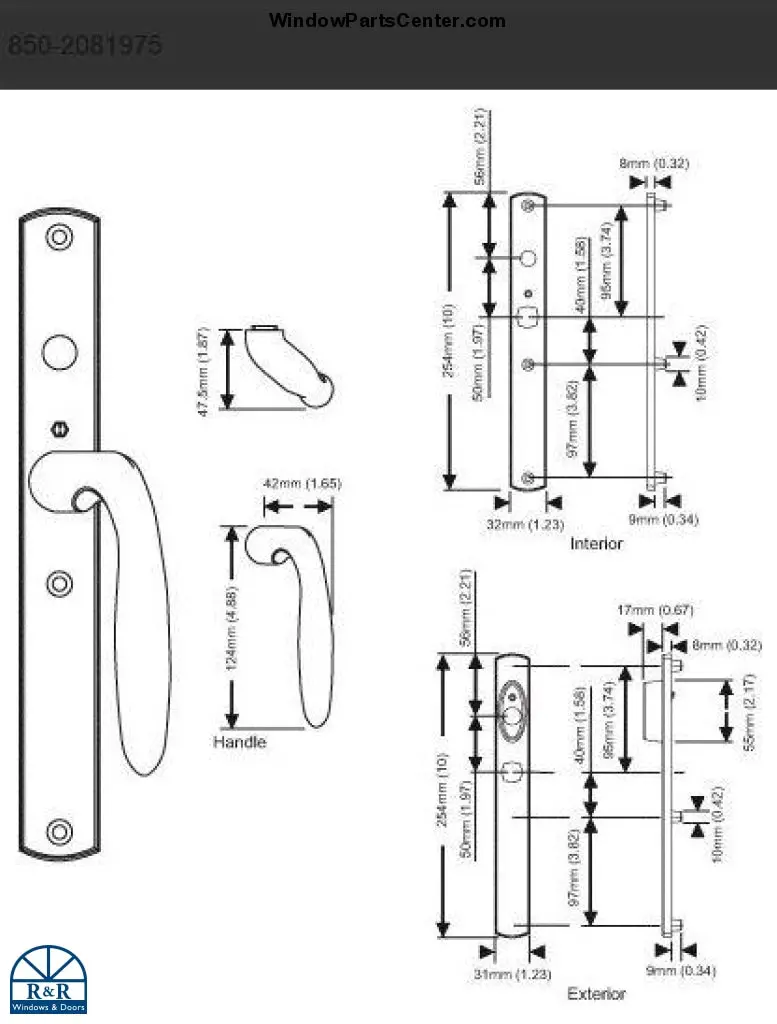 Hoppe M151Vk/2165N Multipoint Sliding Door Handle – Product Overview 1