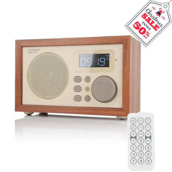 Instabox I50 Wooden Bluetooth Speaker And Fm Clock Radio – Elegant Design 1
