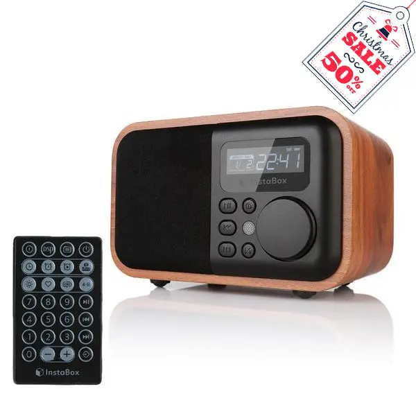 Instabox I90 Wooden Bluetooth Speaker & Fm Clock Radio – Premium Build 1