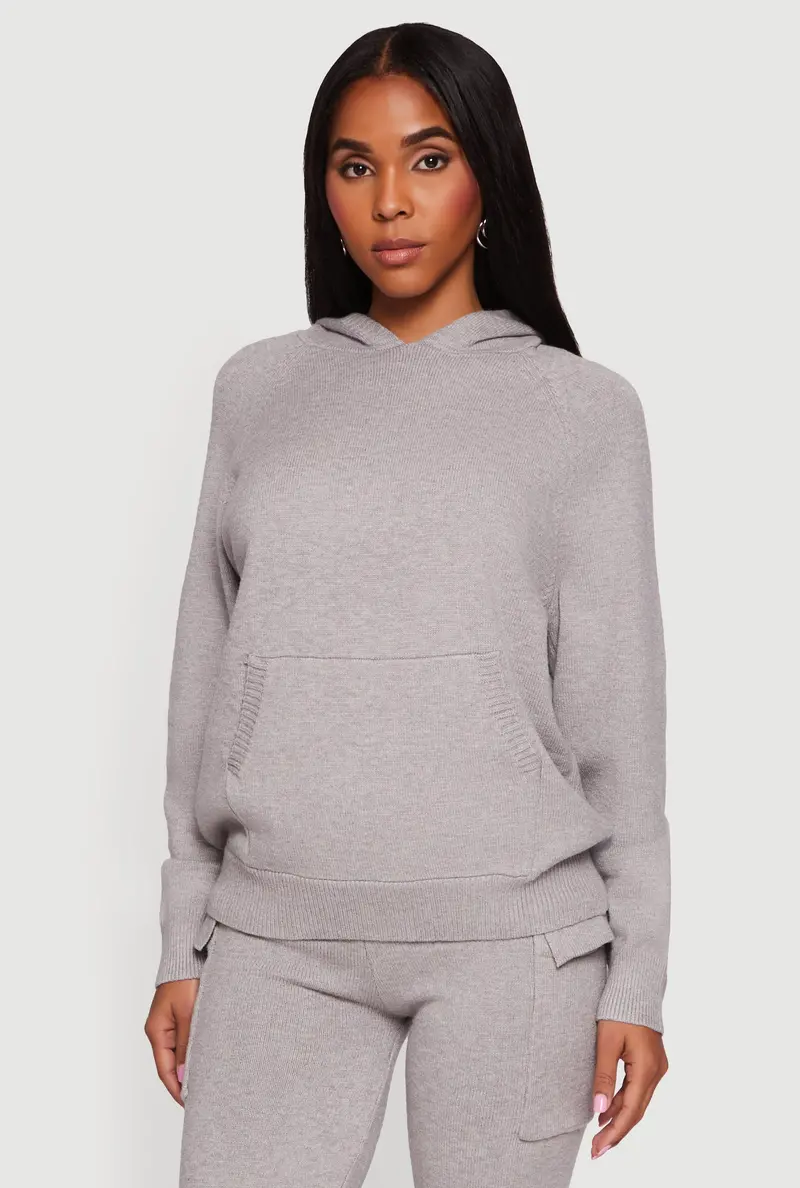 Kangaroo-Pocket Pullover Hoodie Sweater 1