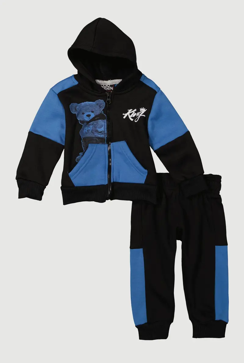 King Bear Graphic Sweatshirt And Comfort-Fit Joggers, 12–24 Months 1