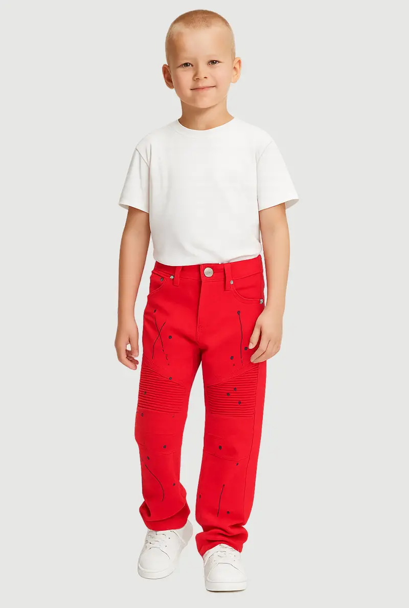 Little Boys' Paint-Splatter Straight-Leg Moto Jeans 1