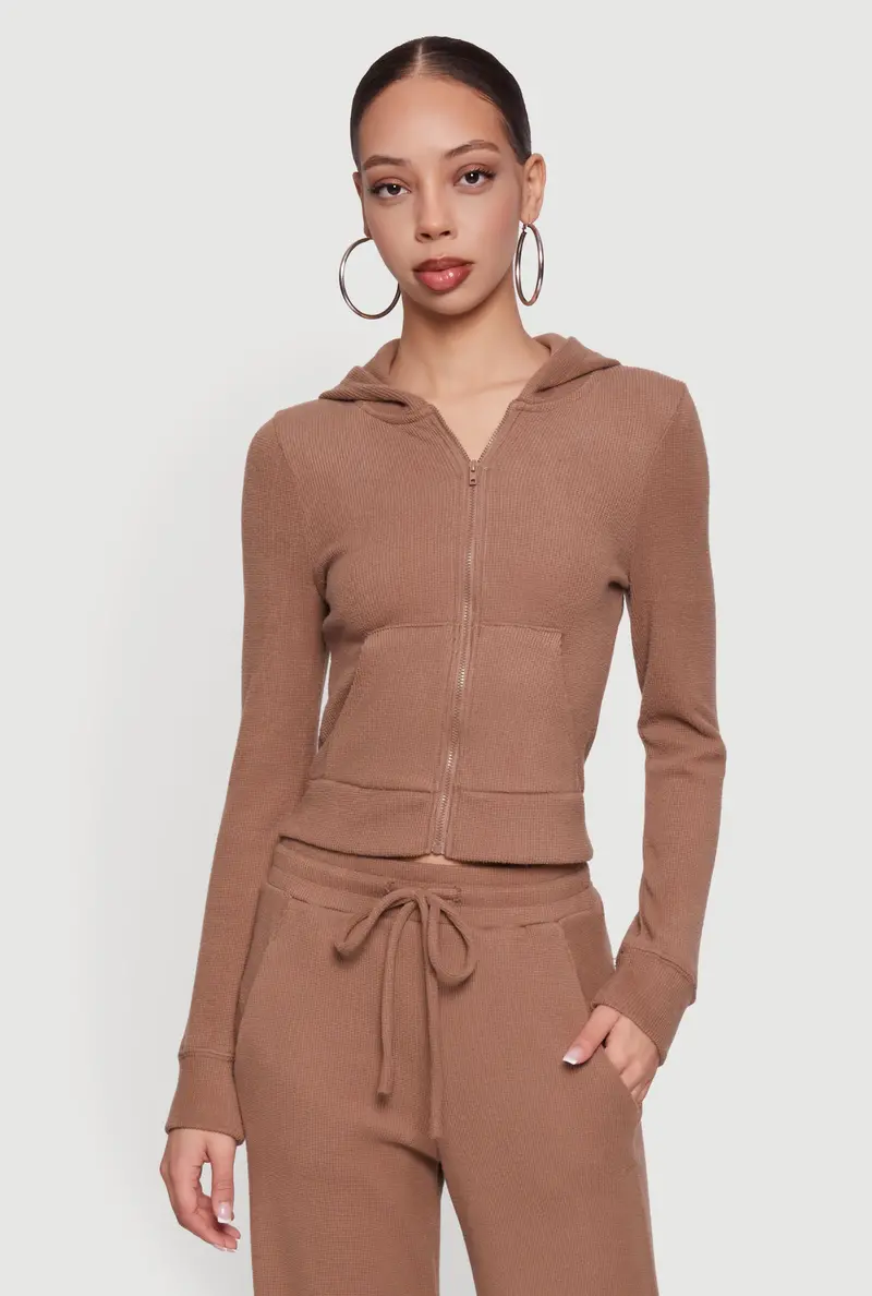 Long-Sleeve Hooded Sweatshirt With Full Zip Front 1