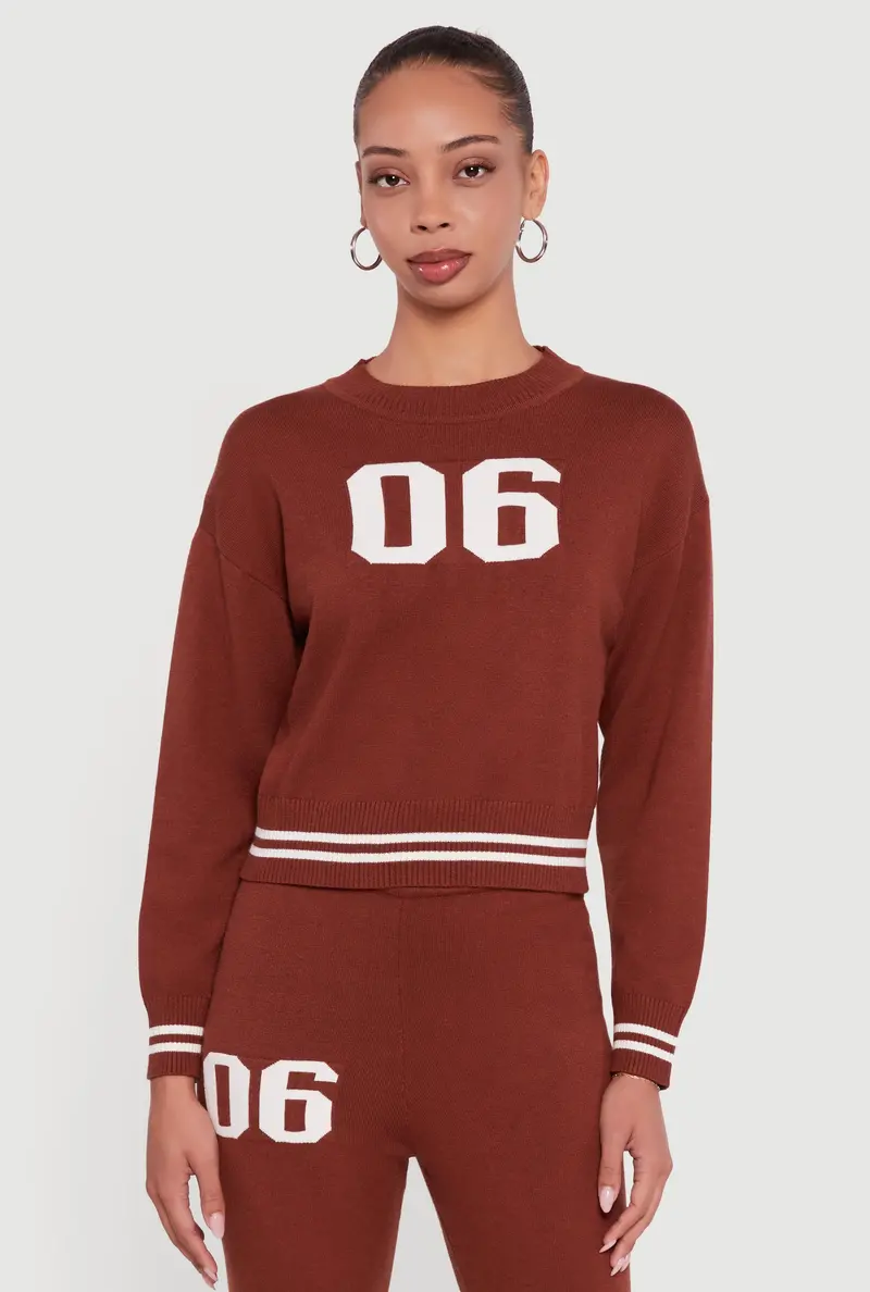 Long-Sleeve Varsity Stripe Crewneck Sweater 1