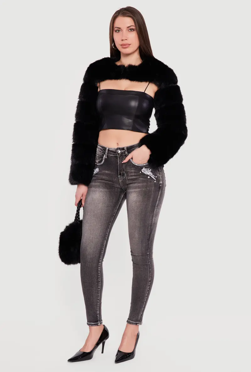 Luxury Faux Fur Bolero Jacket For Women 1