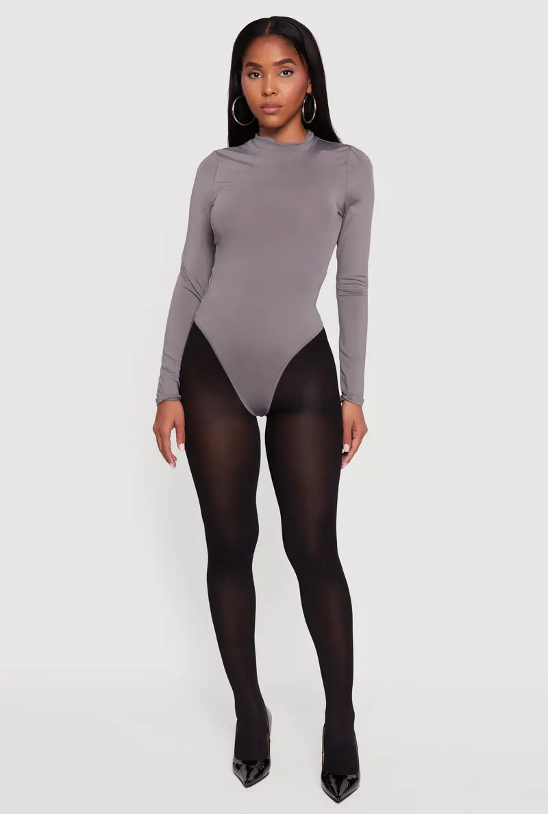 Mock Neck Long Sleeve Bodysuit 1